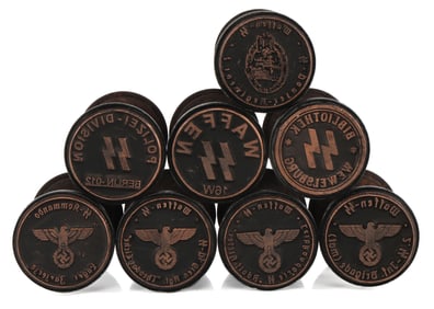 WWII GERMAN REICH WAFFEN-SS HAND STAMPS LOT OF 8