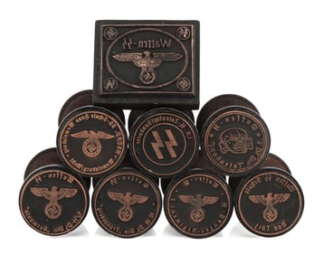 WWII GERMAN REICH WAFFEN-SS HAND STAMPS LOT OF 8