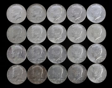 $10 FACE 40% US SILVER HALF DOLLAR LOT OF 20