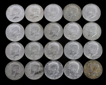 $10 FACE 40% US SILVER HALF DOLLAR LOT OF 20