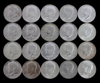 $10 FACE 40% US SILVER HALF DOLLAR LOT OF 20