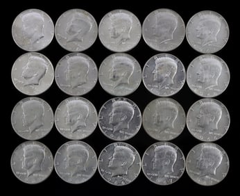 $10 FACE 40% US SILVER HALF DOLLAR LOT OF 20