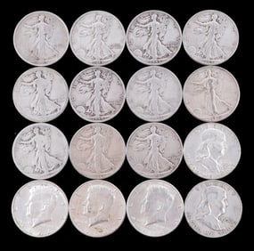 $8.00 FACE VALUE 90% SILVER HALF DOLLAR COIN LOT