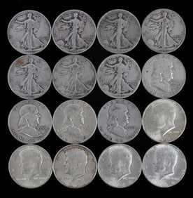 $8.00 FACE VALUE 90% SILVER HALF DOLLAR COIN LOT