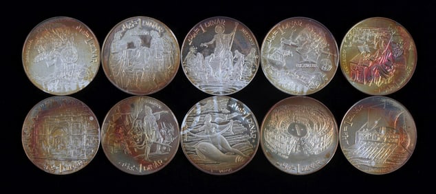 10 .999 SILVER TUNISIAN DINARS COMMEMORATIVE PROOF