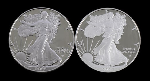 2022 W & 2023 S PROOF SILVER AMERICAN EAGLE COINS