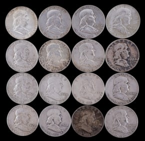 8$ FACE VALUE 90% FRANKLIN HALF DOLLAR