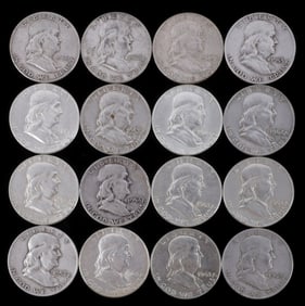 8$ FACE VALUE 90% FRANKLIN HALF DOLLAR