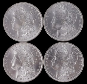 MORGAN SILVER DOLLAR 1885 NEW ORLEANS LOT OF 4