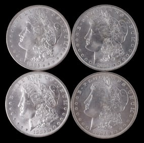 MORGAN SILVER DOLLAR 1885 NEW ORLEANS LOT OF 4