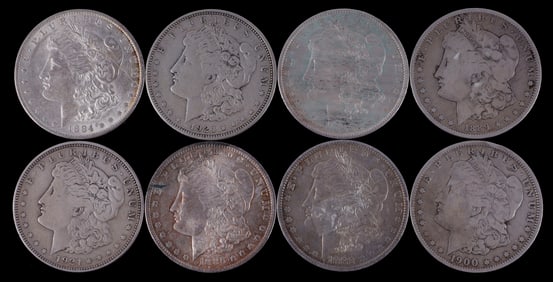 MORGAN SILVER DOLLARS MIX DATE LOT OF 8