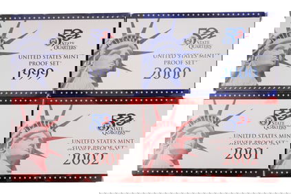 US YEARLY SILVER MINT SETS 1999-2002