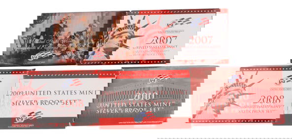 US YEARLY SILVER MINT SETS 2007-2010