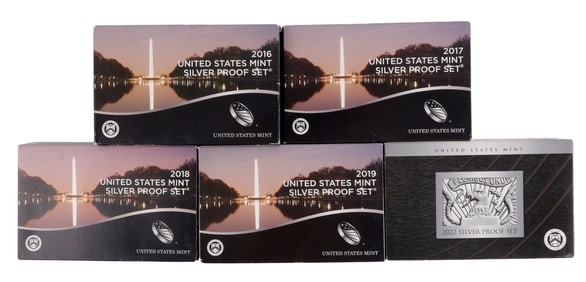 US YEARLY SILVER MINT SETS 2016-2019 & 2022