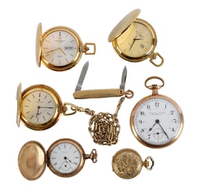 GF SWISS POCKET WATCH ASSORTED SIZES LOT OF 6