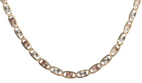 14KT GOLD TRICOLOR CHAIN