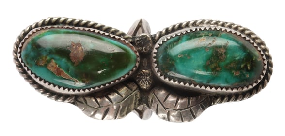 NATIVE AMERICAN NAVAJO SILVER RING WITH TURQUOISE