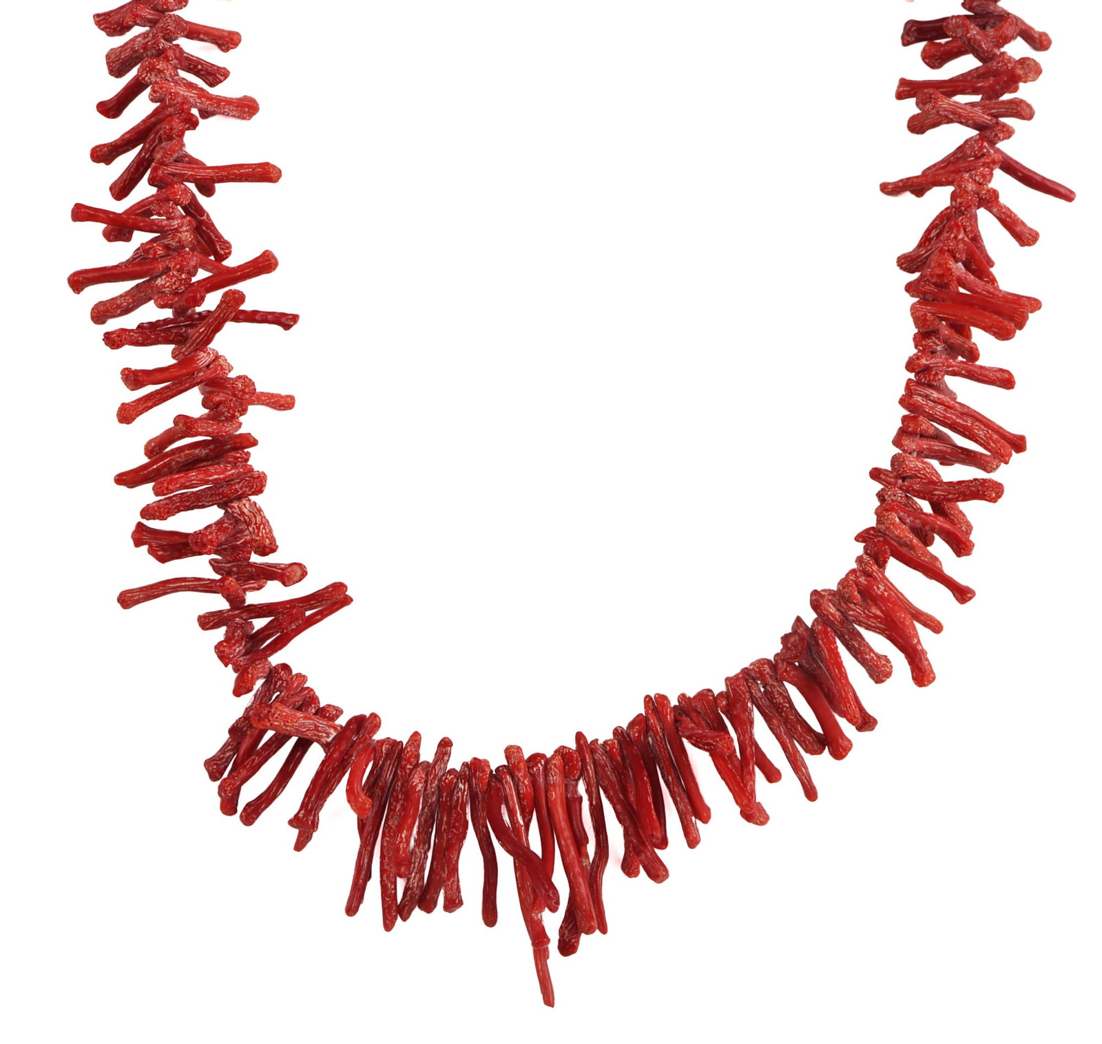 NATIVE AMERICAN NAVAJO SOUTHWEST CORAL NECKLACE: Red coral necklace. Navajo artisan. 18.5 inches.