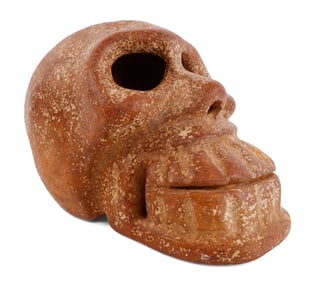 PRECOLUMBIAN MESOAMERICAN LARGE CARVED SKULL