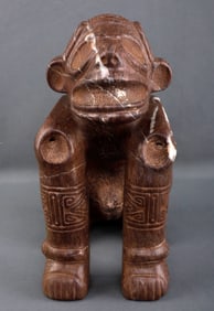 PRECOLUMBIAN TAINO ARTIFACT MAN DOG STATUE