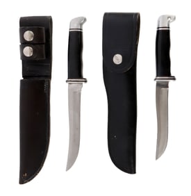 121 105 BUCK USA FIXED BLADE KNIVES LOT OF 2