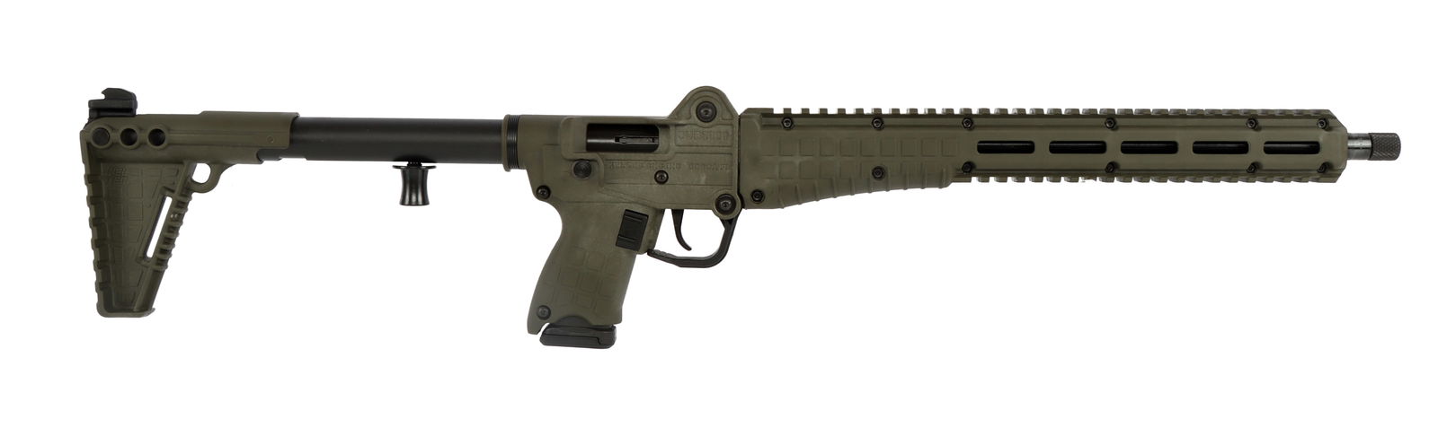KELTEC SUB2000 GLK GEN 3 9MM FOLDING CARBINE NIB: New in box KelTec Sub2K Gen 3 semi-automatic folding carbine. Barrel length 16.1 inches, threaded 5/8x24. M-LOK hand guard with dual Picatinny rails. Gen 3 rotating barrel allows the carbine to fold w