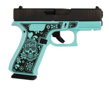 GLOCK 43X SUGAR SKULL GLITTER CERAKOTE 9MM PISTOL