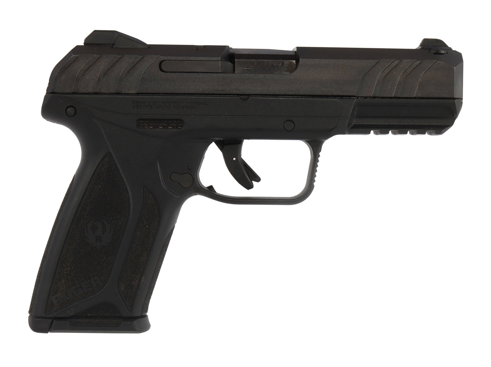 RUGER SECURITY 9 FULL SIZE 9MM SEMI AUTO PISTOL: Ruger Security-9 semi-automatic pistol. Includes one (1) 15-round magazine. Good condition. Mechanically fine, functions without issue. Bore is bright and clear. FFL required for transfer. No internat
