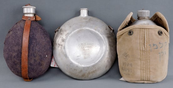 3 CANTEEN LOT U.S. NAMED GERMANY BRITAIN