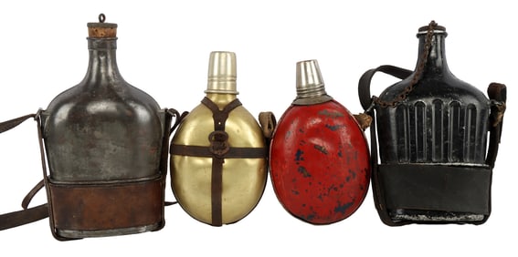 4 MILITARY CANTEEN LOT FRANCE AND OTHER