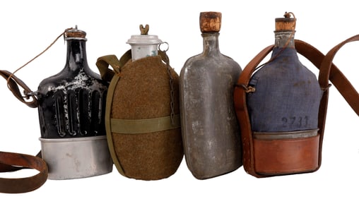 4 MILITARY CANTEEN LOT FRANCE ISREAL CIVIL WAR