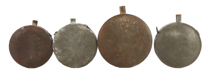 4 SMOOTH SIDE CIVIL WAR CONFEDERATE UNION CANTEENS