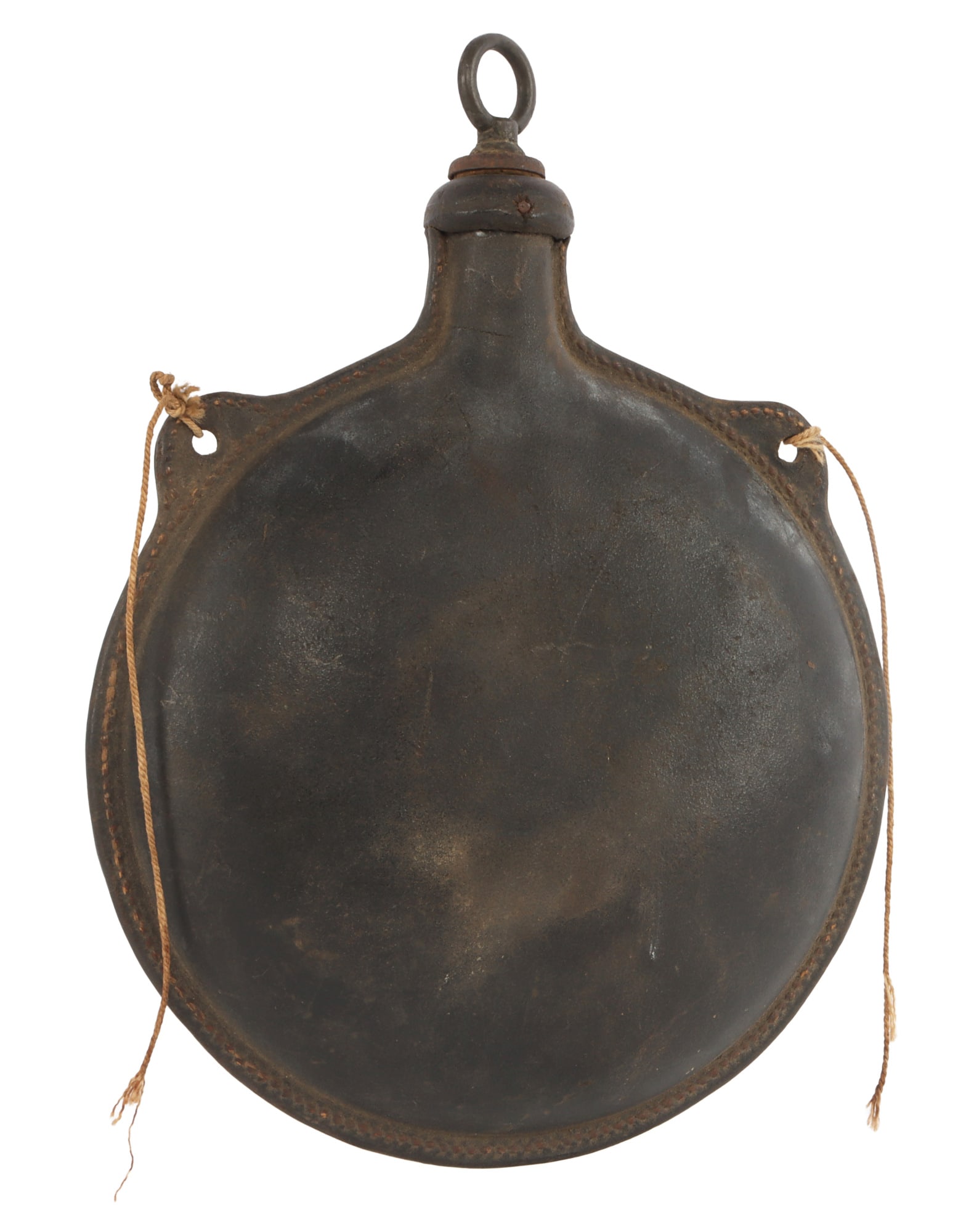 UNKNOWN MODEL OR MAKER LEATHER CIVIL WAR CANTEEN: Well crafted with stopper, all leather 8 x 10 inches.