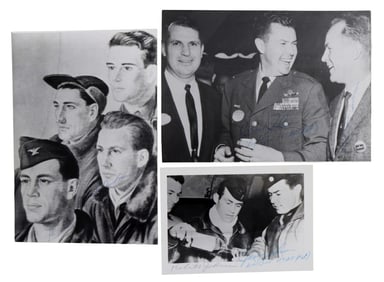 WWII US ROBERT JOHNSON HOWARD ZEMKE AUTOGRAPHS