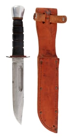 WWII USMC PAL MK2 RED SPACER FIGHTING KNIFE