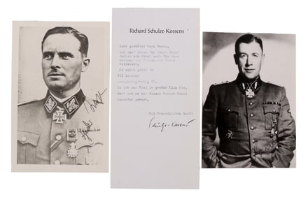 WWII GERMAN THIRD REICH SS AUTOGRAPHS LOT OF 3