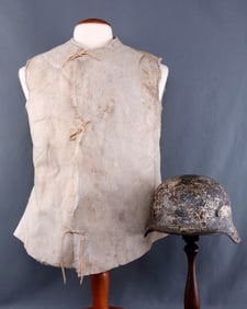 WWII GERMAN NAMED M40 SNOW CAMO HELMET & VEST