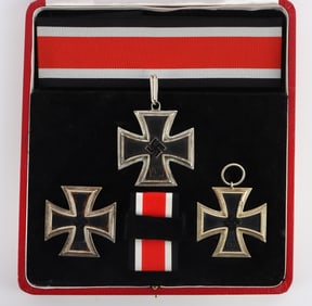 WWII GERMAN IRON CROSS SET OF 3 KNIGHTS CROSS