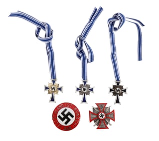 WWII GERMAN THIRD REICH ENAMELED BADGES LOT OF 5