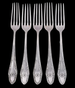 WWII GERMAN THIRD REICH SILVERWARE LOT OF 5