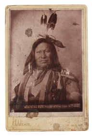 CARTE DE VISITE OF NATIVE LEADER RAIN-IN-THE-FACE
