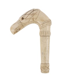 BONE CARVED FLAMINGO HEAD PARASOL HANDLE