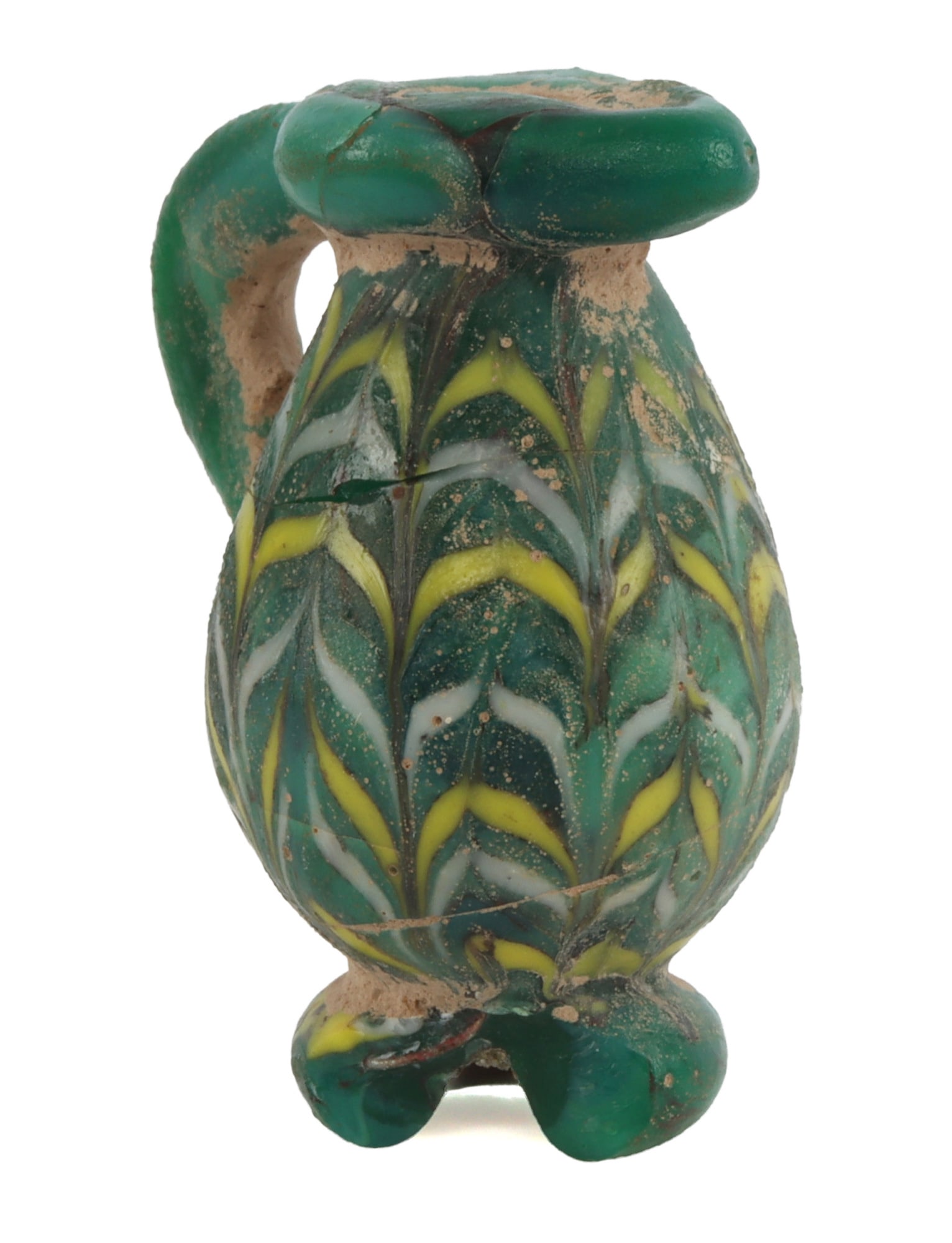 ANCIENT PHOENICIAN AMPHORA GLASS PENDANT: 3rd century BC. It measures 1 1/4 inches. Found in Syria.