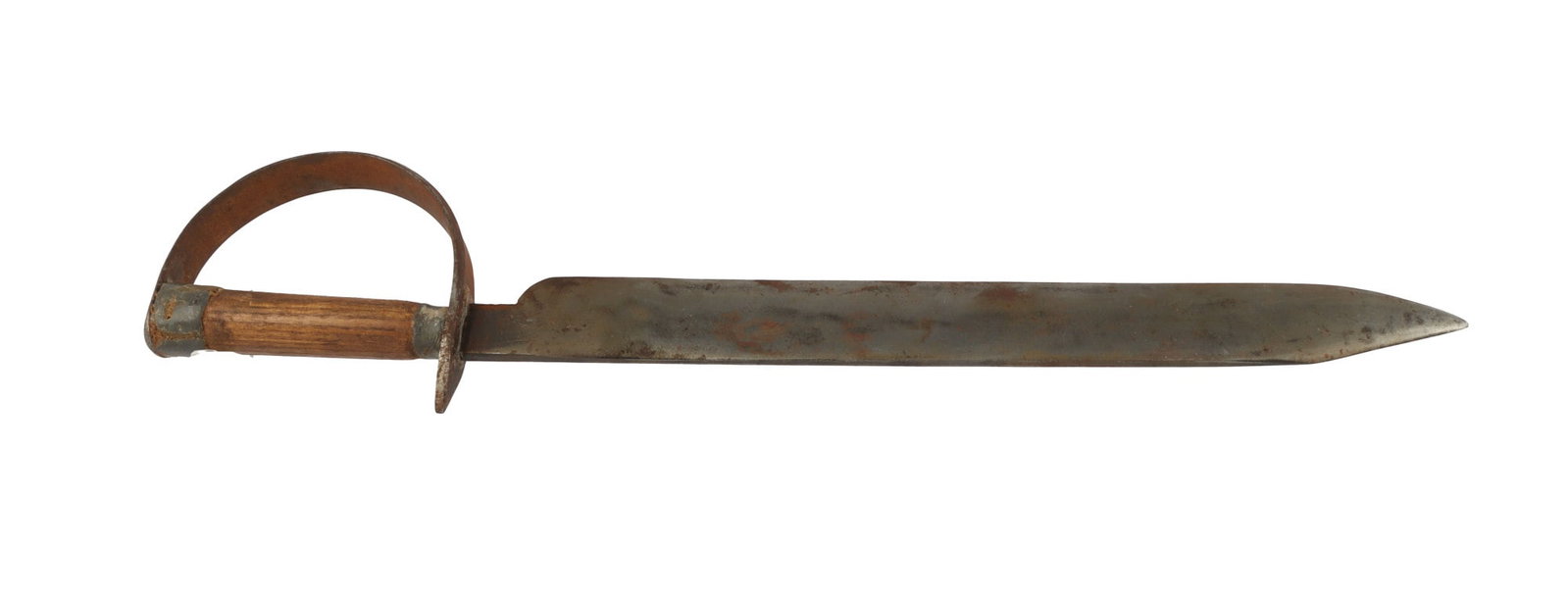 CIVIL WAR CONFEDERATE D GUARD BOWIE KNIFE: American Civil war large bowie knife/short sword measuring 20 5/8 inches. D style guard with wooden handle. Tight and no wobble
