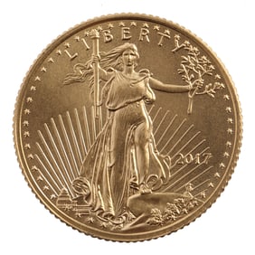 2017 GOLD 1/10 OZT OUNCE AMERICAN EAGLE BU COIN