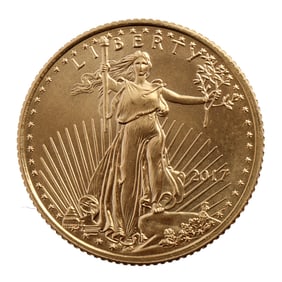 2017 GOLD 1/10 OZT OUNCE AMERICAN EAGLE BU COIN