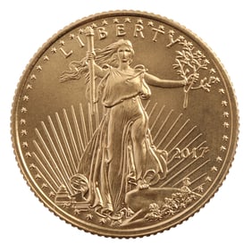 2017 GOLD 1/10 OZT OUNCE AMERICAN EAGLE BU COIN