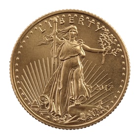 2017 GOLD 1/10 OZT OUNCE AMERICAN EAGLE BU COIN