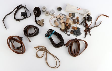ANTIQUE CANTEEN PARTS STRAPS STOPPERS