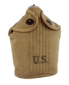 WWII US MODEL 1910 CANTEEN WITH PATCH NAMED